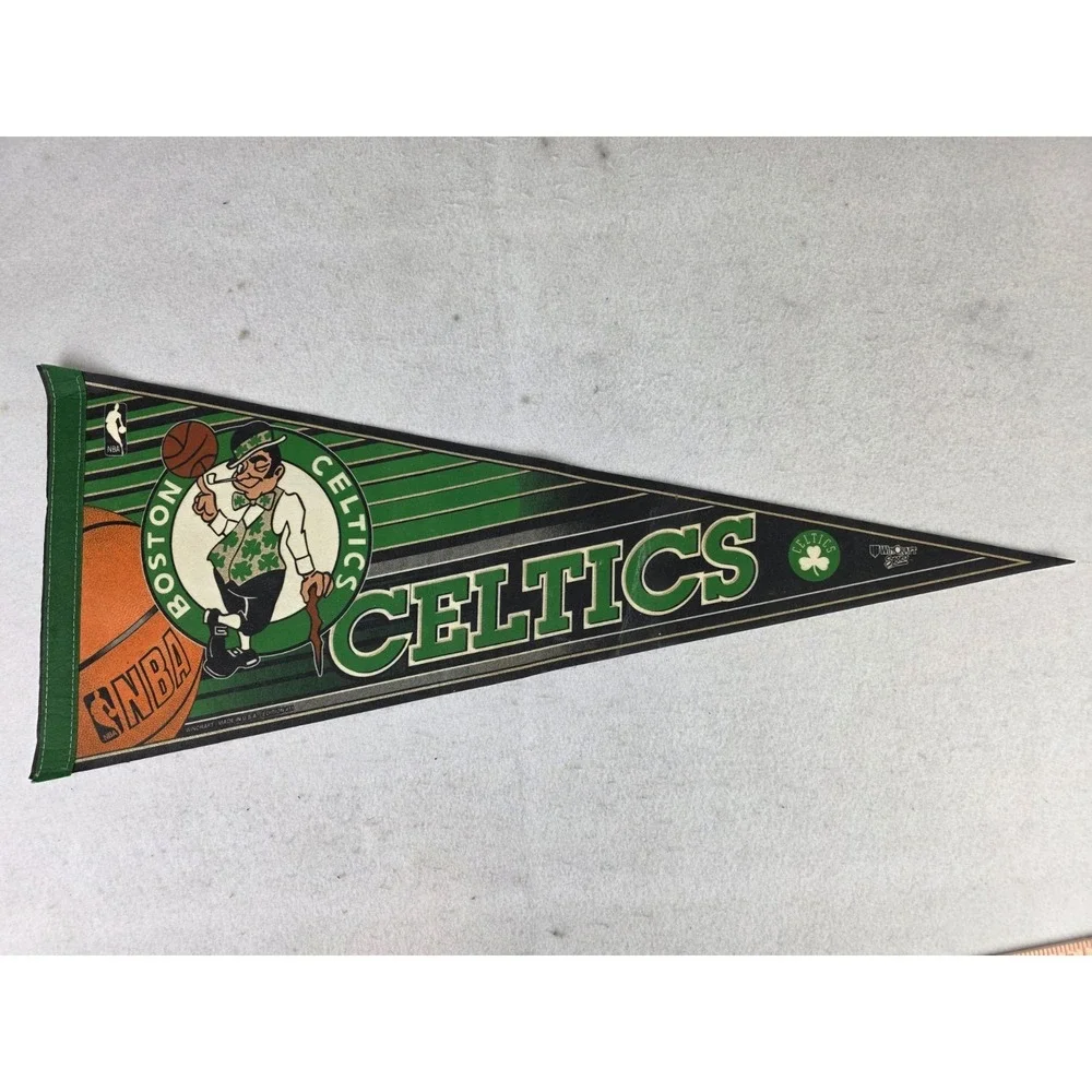 Vintage 1990's Boston Celtics NBA Full Size Pennant Banner Flag WinCraft #11